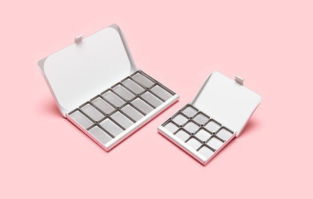 Size comparison of the Demi Palette and Pocket Palette.
