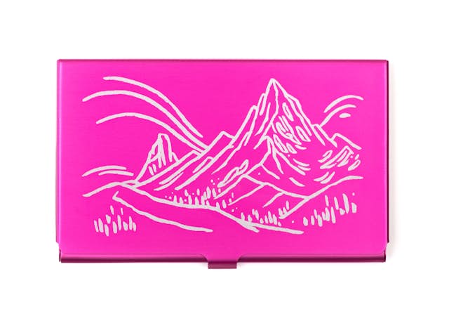 The Drawn to High Places Palette, showing the engraving of art on the front.