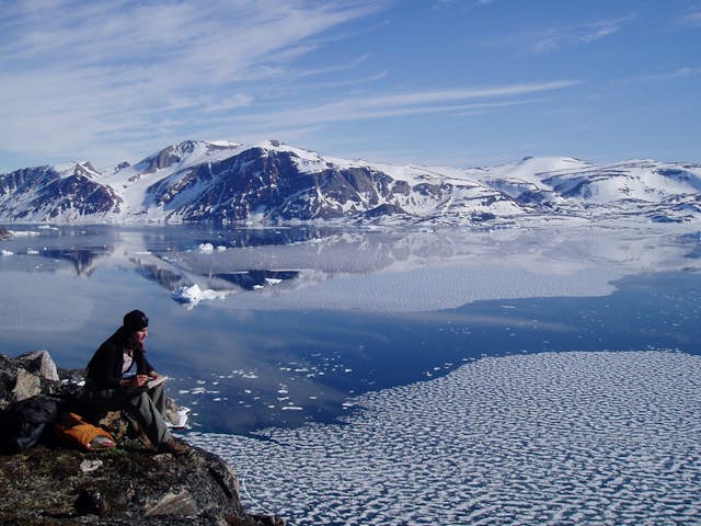 Maria Coryell-Martin sketching in Greenland.